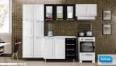 Armário cozinha aço 4 pç preto e branco 003